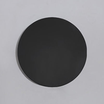 Sleek Round Led Wall Sconce Light Fixture With Simplistic Metallic Design In Black/White 6/8 Width
