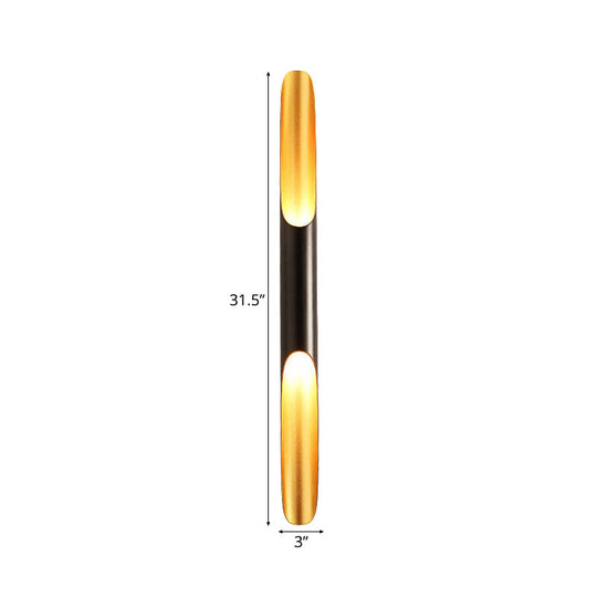 Modern Metallic Pipe Wall Sconce Lamp 1/2-Light Black Fixture For Living Room - 23.5/27.5 Wide