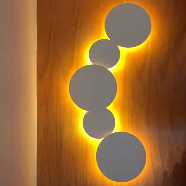 Minimalist Circle Wall Lamp With Warm/White Integrated Led Lighting In Grey/White 47.5/52 Wide