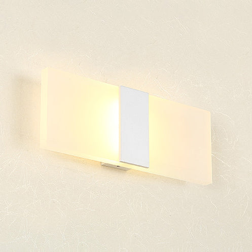 Modern Led Wall Sconce In Oval/Rectangular/Convex Shape - 8/10.5 Wide Warm/White/Natural Light
