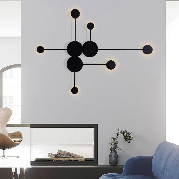 Modern Black/White Sputnik Led Wall Sconce Light Fixture With Acrylic Lamp Shades - 2/3/6 Lights In