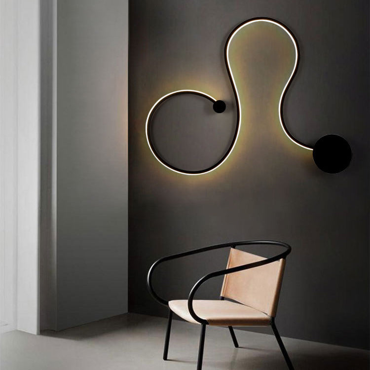Contemporary Twist Led Wall Sconce - Black/White Warm/White Lighting
