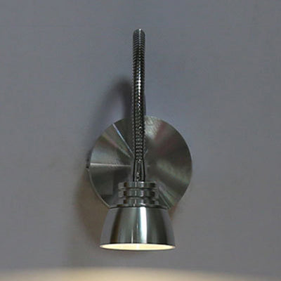Modern Aluminum Reading Wall Lamp With Adjustable Arm - Led Chrome Light Sconce