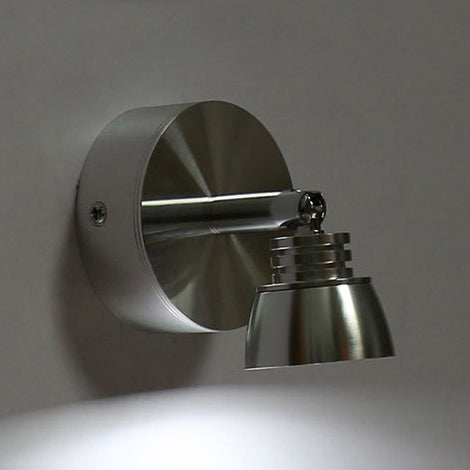 Modern 1-Light Chrome Corridor Wall Sconce With Dome Metal Shade In Warm/White Light