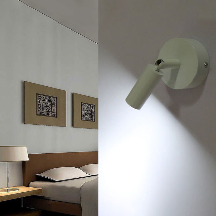 Modern Led White Tube Wall Light - Switch Metal Sconce Lighting In Warm/White / No