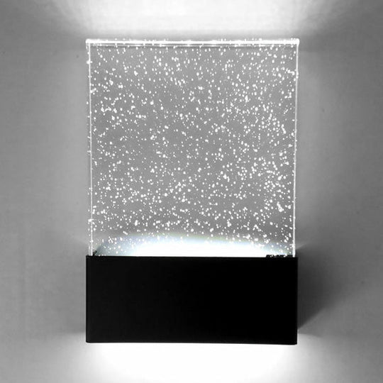 Led Bubble Crystal Sconce: Modern Black/White Wall Light For Living Room Or Hotel Black