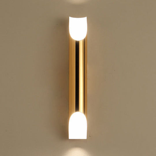 Modern Gold/Black/White Pipe Wall Light Sconce - 2/4 Lights Metal Mounted For Living Room 2 / Gold