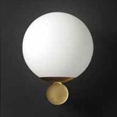 Modern White Glass Sphere Wall Light With Gold Led Fixture