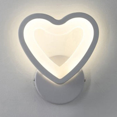 Acrylic Led Wall Sconce Light In Triangle Oval And Teardrop Shapes - Warm Or White / Loving Heart
