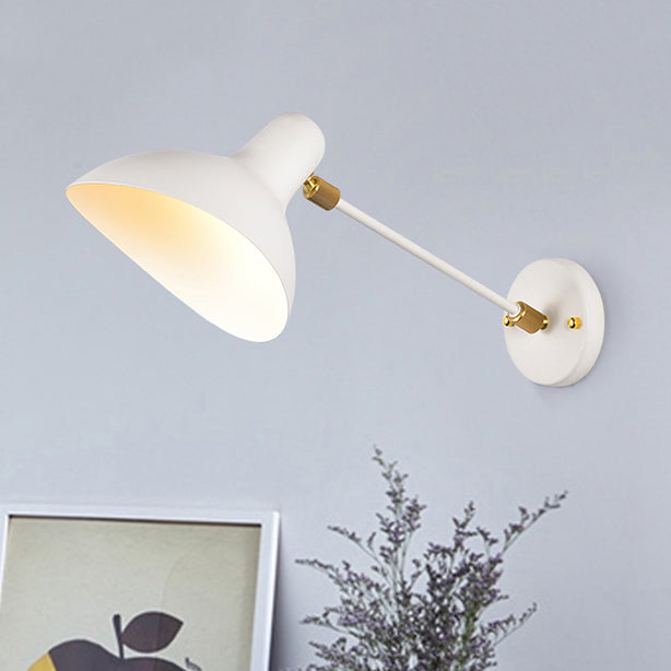 Modern Duckbill Sconce In Metallic Black/Grey - 1 Light Wall Lamp For Living Room White