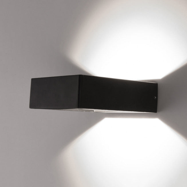 Modern Aluminum Led Wall Sconce Light Fixture - Square Shade Design Warm/White Black Finish For