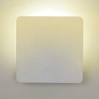 Sleek Led Bedroom Wall Sconce With Square Aluminum Shade - White Mounted Lamp In Warm/White Light /