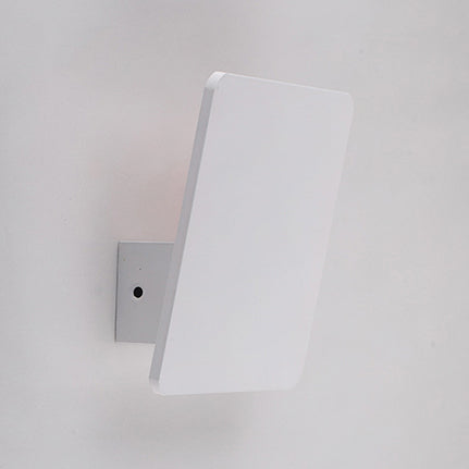 Sleek Led Bedroom Wall Sconce With Square Aluminum Shade - White Mounted Lamp In Warm/White Light