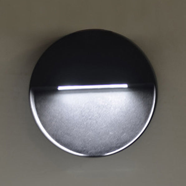 Led Porch Wall Sconce Lamp With Aluminum Shade - Black Lighting In White/Warm Light / White Round