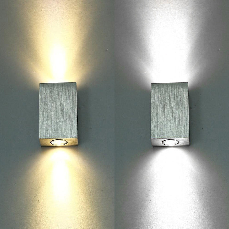 Modern Led Wall Sconce In Nickel Finish With Warm/White Lighting For Porch / White
