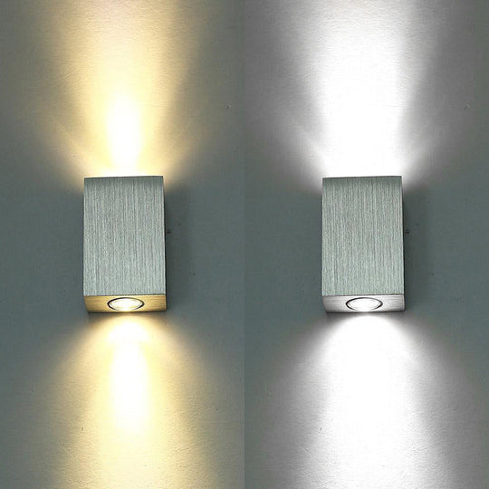 Modern Led Wall Sconce In Nickel Finish With Warm/White Lighting For Porch / White