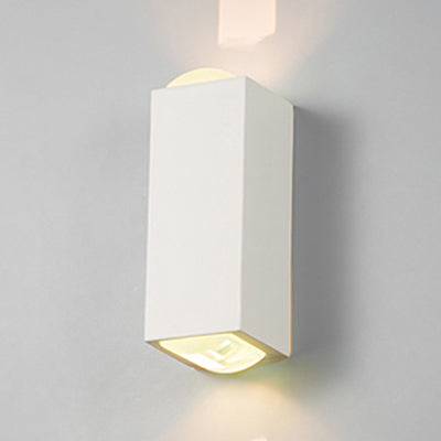 Contemporary Aluminum Wall Sconce For Bedroom - 2-Light Warm/White Rectangle Light