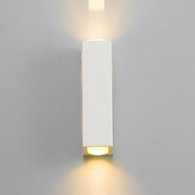 Contemporary Aluminum Wall Sconce For Bedroom - 2-Light Warm/White Rectangle Light White / Warm