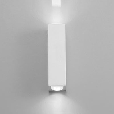 Contemporary Aluminum Wall Sconce For Bedroom - 2-Light Warm/White Rectangle Light White /