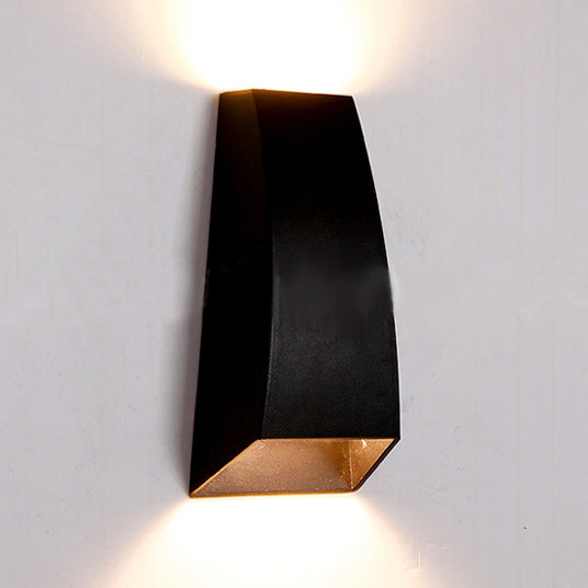 Geometric Wall Sconce Lamp - Modern Led Aluminum Light Fixture In Black/Gray With White/Warm