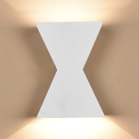 Contemporary Led Metal Wall Lamp With Black/White Hourglass Shade And White/Warm Lighting White /