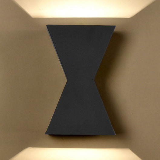Contemporary Led Metal Wall Lamp With Black/White Hourglass Shade And White/Warm Lighting Black /