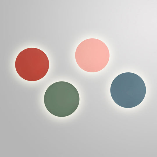 Macaron Metal Wall Sconce Light Fixture - 1 White/Warm/Third Gear Pink/Blue/Green