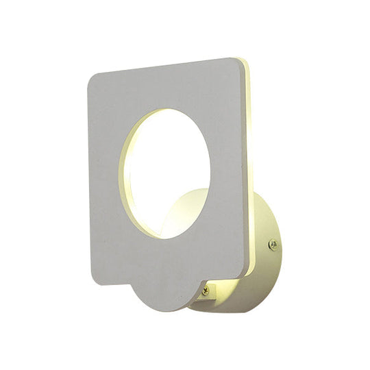 Minimalist Aluminum Led Wall Sconce In Circle/Square Shape - Warm/Natural Lighting White / Warm