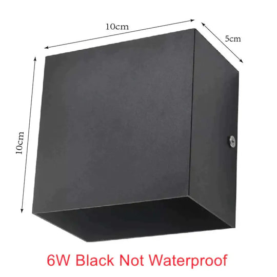 12W Dimmable Cob Modern Brief Cube Adjustable Surface Mounted Led Wall Lamp Outdoor Waterproof