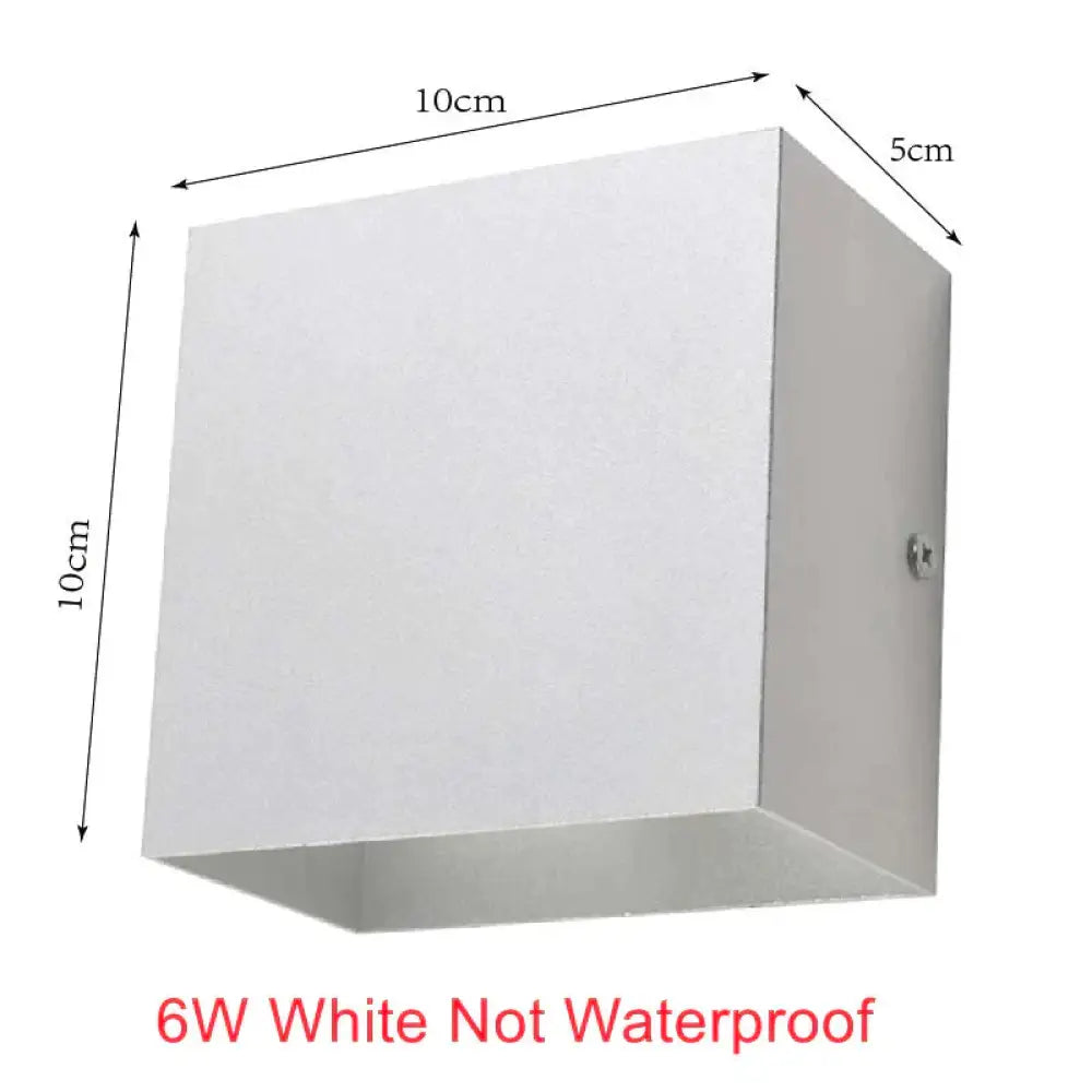 12W Dimmable Cob Modern Brief Cube Adjustable Surface Mounted Led Wall Lamp Outdoor Waterproof