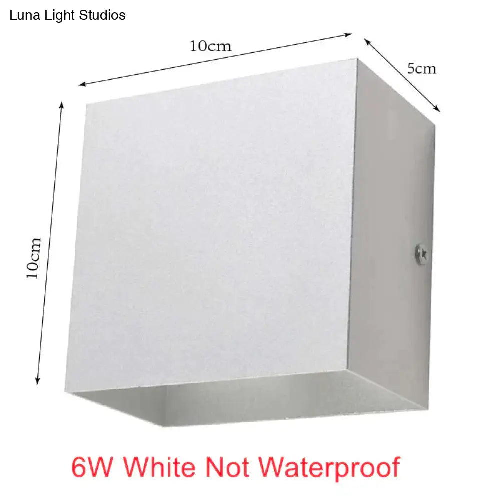 12W Dimmable Cob Modern Brief Cube Adjustable Surface Mounted Led Wall Lamp Outdoor Waterproof