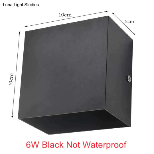 12W Dimmable Cob Modern Brief Cube Adjustable Surface Mounted Led Wall Lamp Outdoor Waterproof