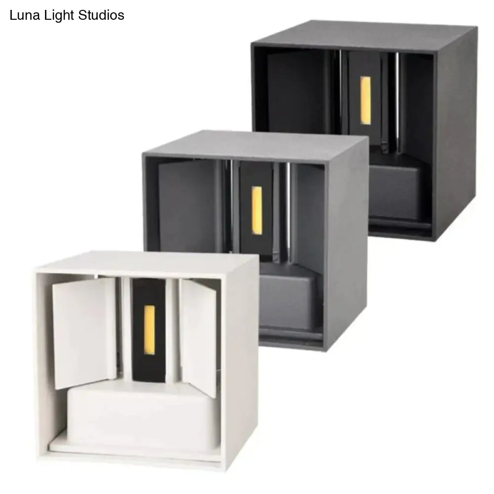 12W Dimmable Cob Modern Brief Cube Adjustable Surface Mounted Led Wall Lamp Outdoor Waterproof