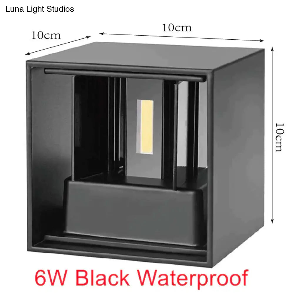 12W Dimmable Cob Modern Brief Cube Adjustable Surface Mounted Led Wall Lamp Outdoor Waterproof