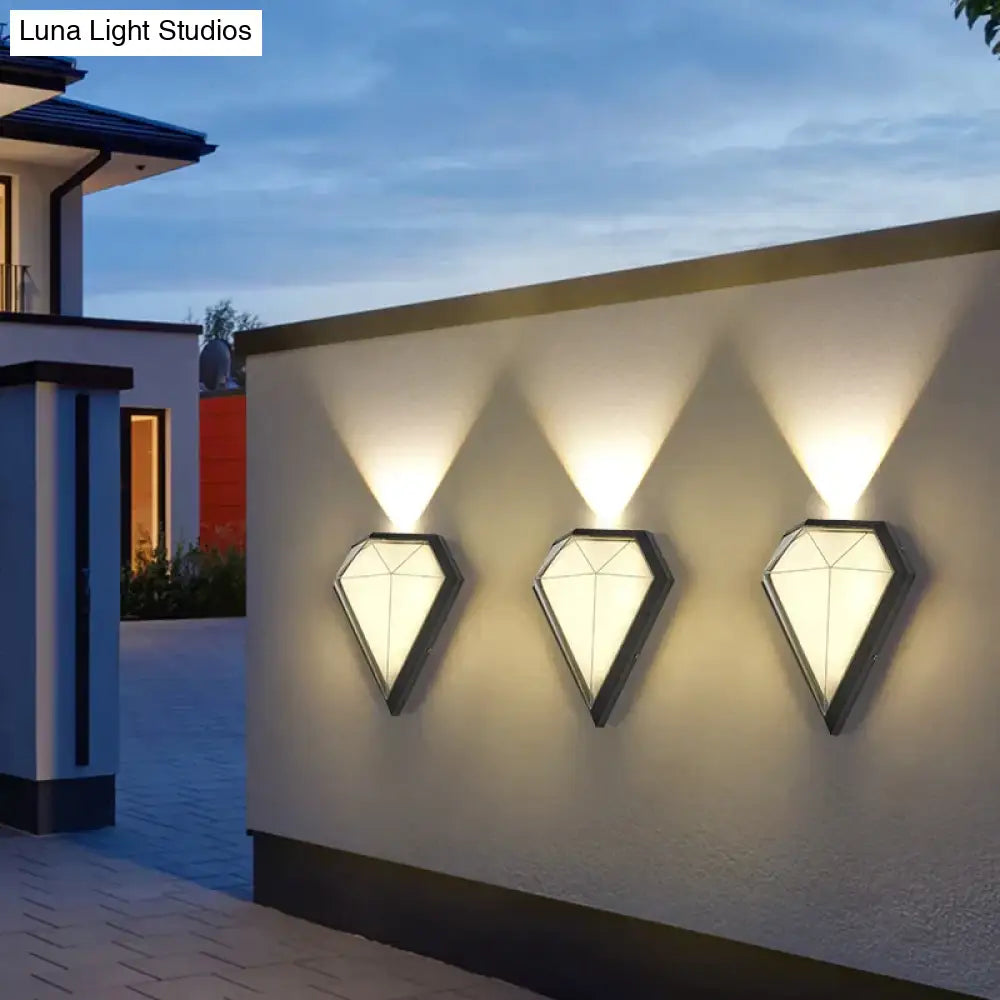 12W Outdoor Waterproof Ip65 Diamond Led Wall Light Porch Garden Lamps & Indoor Bedroom Living Room