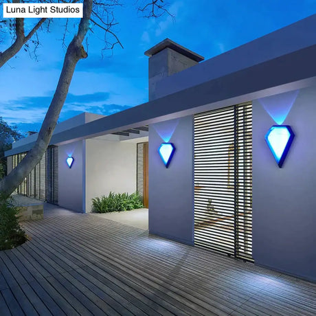 12W Outdoor Waterproof Ip65 Diamond Led Wall Light Porch Garden Lamps & Indoor Bedroom Living Room