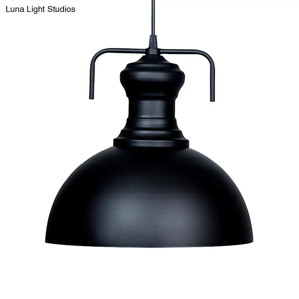 13’/16’ Warehouse Dome Hanging Ceiling Light - Metal Pendant In Black For Dining Room