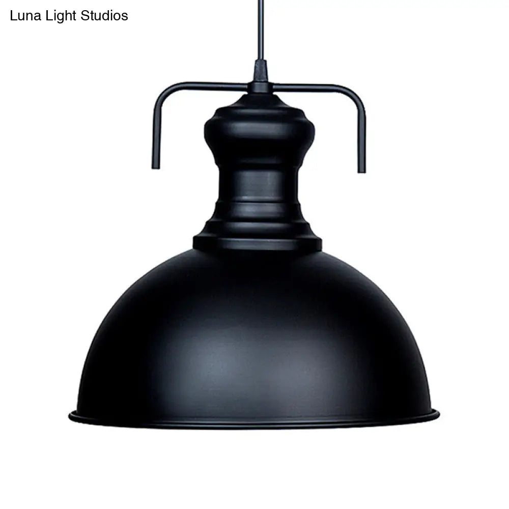 13’/16’ Warehouse Dome Hanging Ceiling Light - Metal Pendant In Black For Dining Room