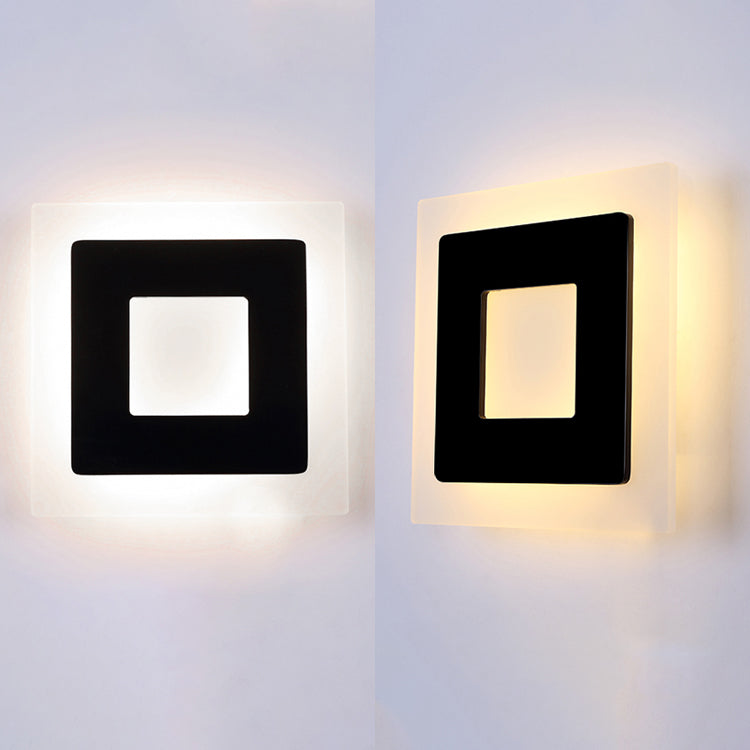 Modern Square Acrylic Led Sconce Light For Living Room Wall Lighting In Warm/White
