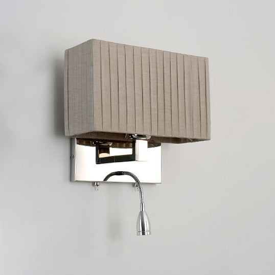 Modern Rectangle Fabric Led Wall Sconce In Beige