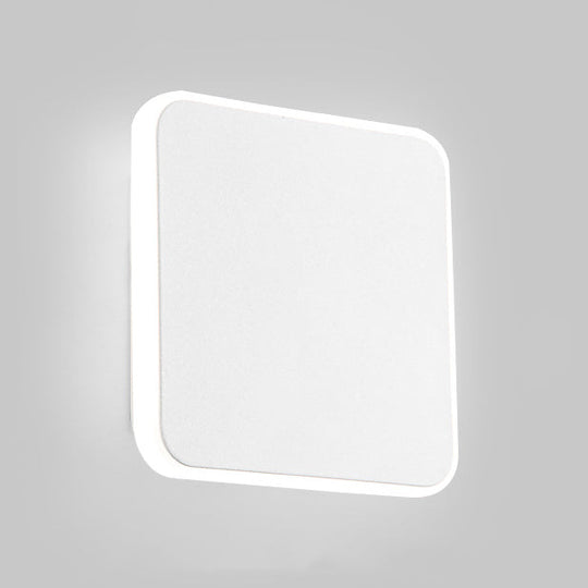 Modern Square 1-Light Study Room Wall Sconce In Black/White With Warm/White Light White /