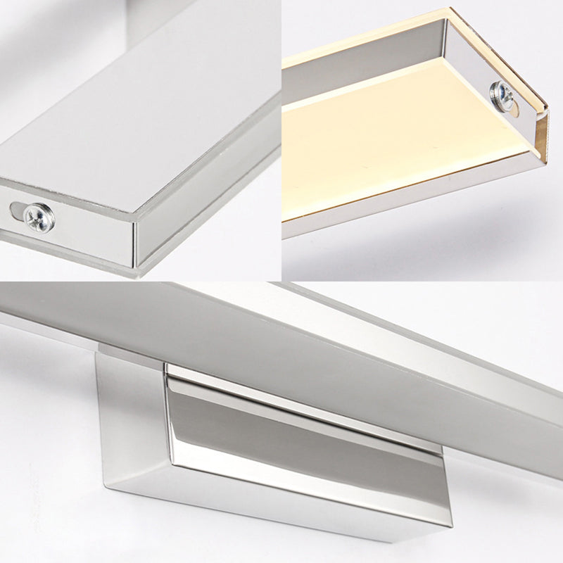 Dia Slim Vanity Lighting Acrylic Led Wall Sconce Lamp: 16.5/20.5 Diameter Minimalistic Design Silver