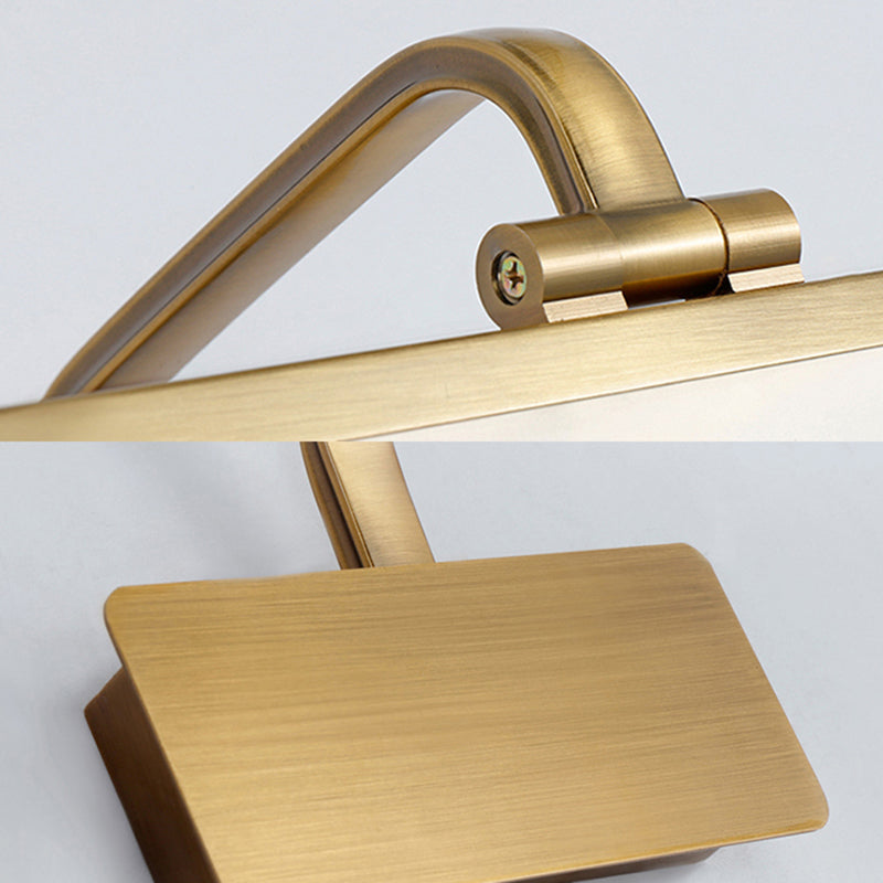 Ultra-Thin Led Indoor Wall Light - Brushed Brass Vanity Sconce In Warm/White Lighting 16/19.5 Width
