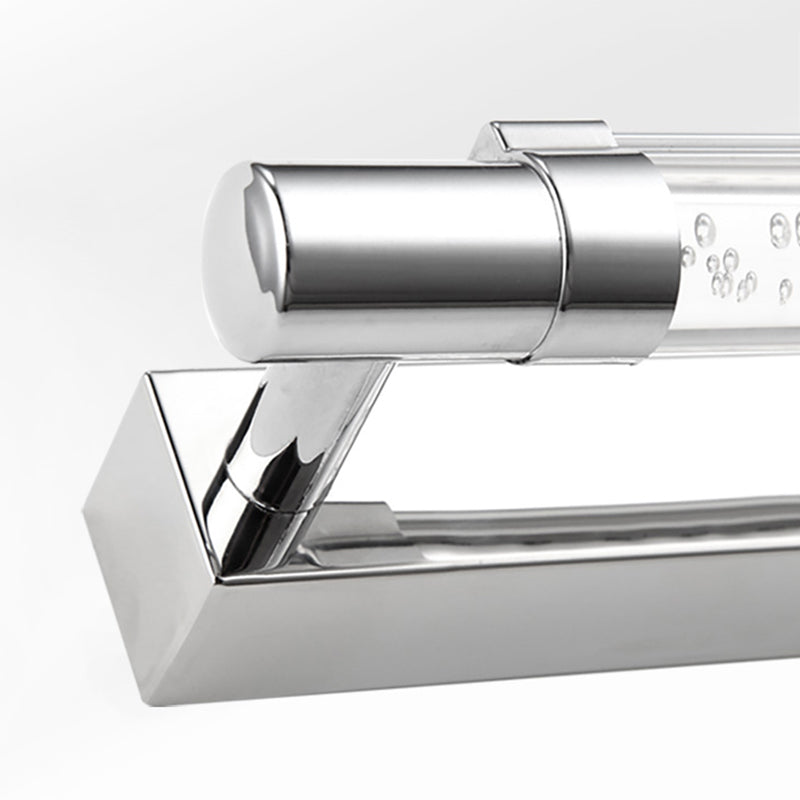 Modern Chrome Led Vanity Light With Adjustable Warm/White/Third Gear Settings For Bathroom -