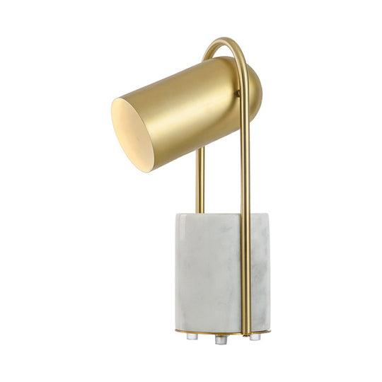 Golden Bell Table Lamp: Contemporary Style With Metallic Base And Marble Accent