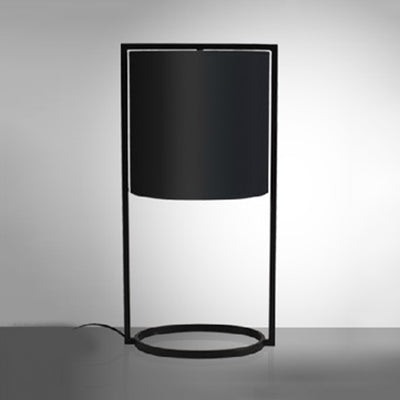 Modern Drum Desk Lamp: Fabric Led Reading Light In Black/White For Bedroom Black