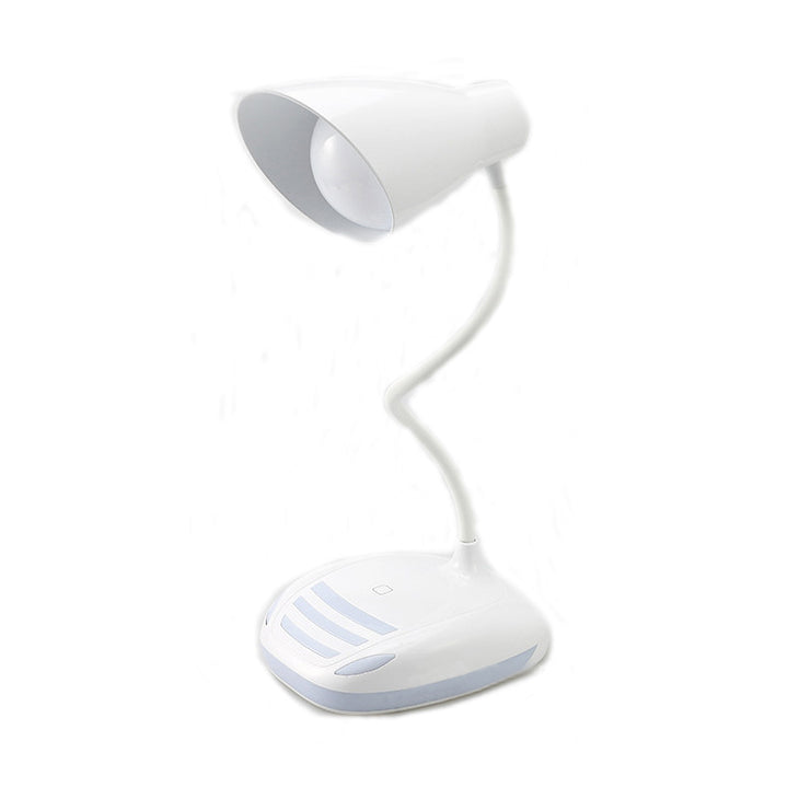 Sleek White Horn Shaped Led Desk Lamp With Touch Sensor For Reading