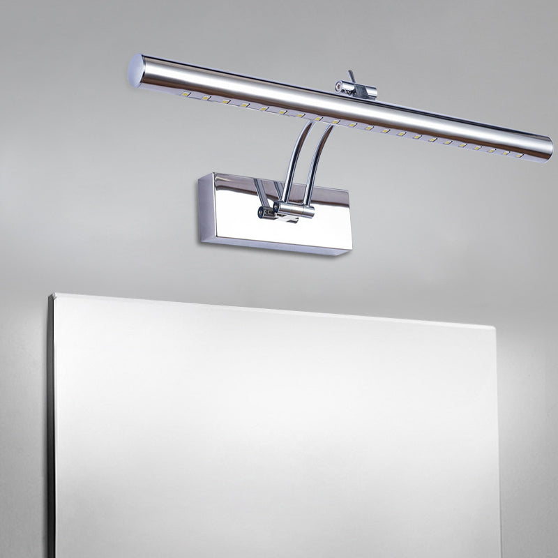 Led Bathroom Wall Lamp With Tubular Metal Shade - Chrome/Gold Finish 16/21.5 Wide