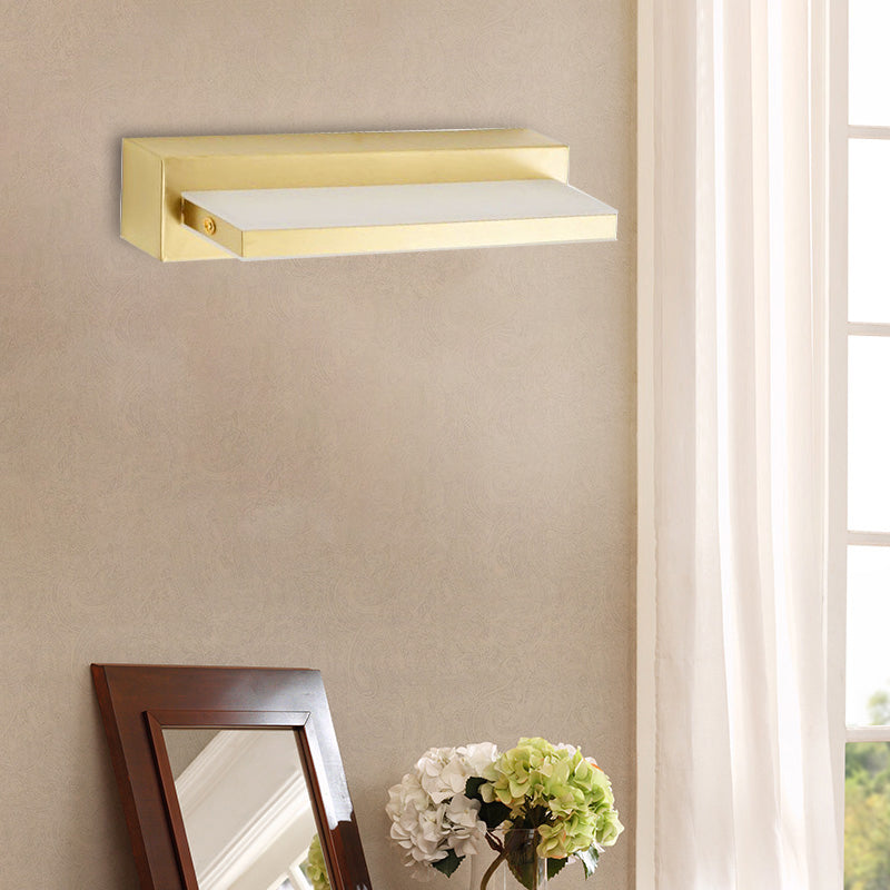 Modern Led Vanity Lighting With Yellow Acrylic Shade - Rectangular Wall Mount Light For Bedroom