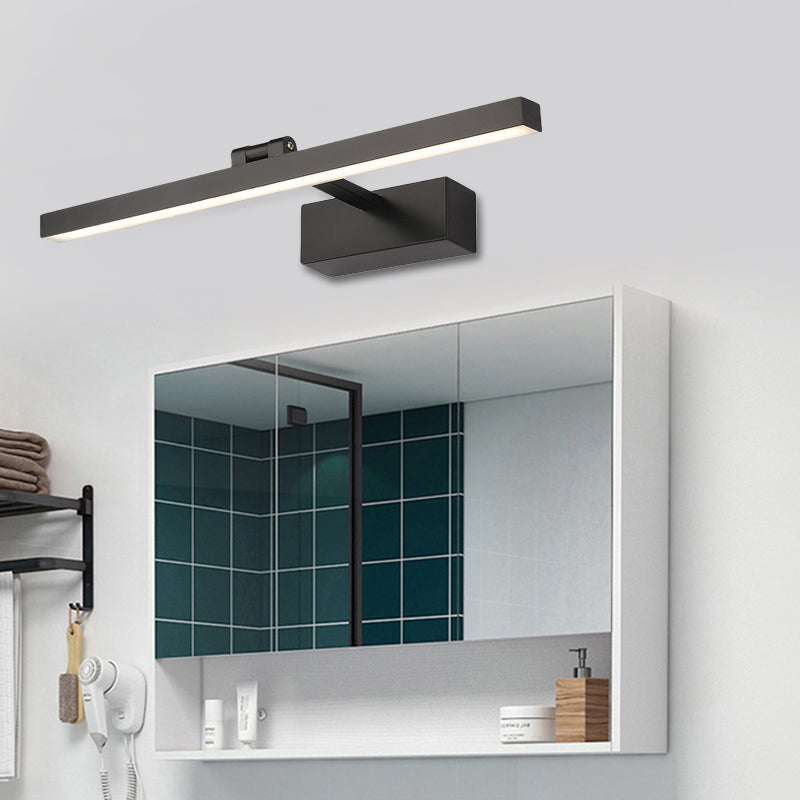 Minimalist Aluminum Wall Lamp - Led Vanity Mirror Light For Bathroom (16/19.5 W) Black/White